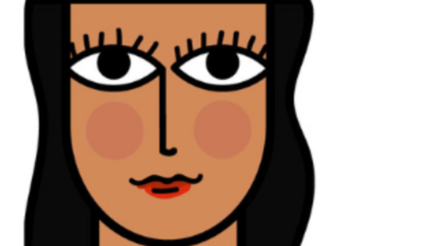 cartoon drawing of a brown skinner woman