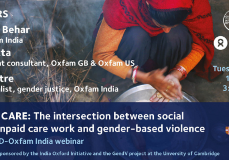 ODID Oxfam Webinar: Time to Care: the intersection between social norms, unpaid care work and gender-based violence